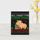 All I Want For Christmas Is A Capybara Ugly Sweate カード (黄色い花)
