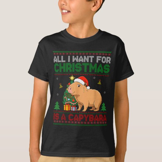 All I Want For Christmas Is A Capybara Ugly Sweate Tシャツ (正面)
