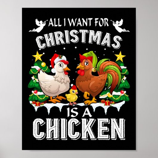 All I Want For Christmas Is A Chicken Ugly Sweater ポスター (正面)