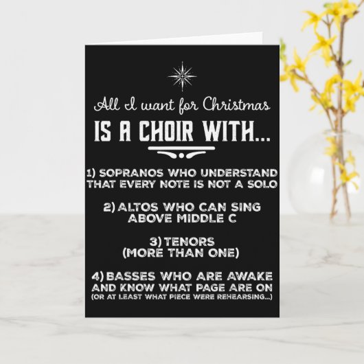 All I Want For Christmas Is A Choir With Sopranos  カード (黄色い花)