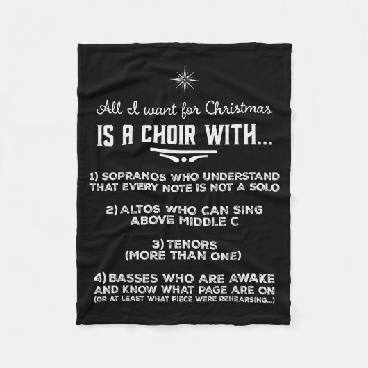 All I Want For Christmas Is A Choir With Sopranos フリースブランケット (正面)