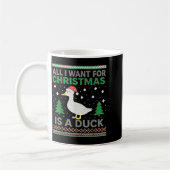 All I Want For Christmas Is A Duck Ugly Christmas  コーヒーマグカップ (左)