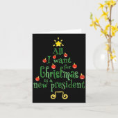 All I Want For Christmas Is A New President Funny  カード (黄色い花)