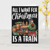 All I Want For Christmas Is A Steam Train Locomoti カード (黄色い花)