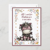 All I Want for Christmas Is A UNICORN シーズンポストカード (正面/裏面)