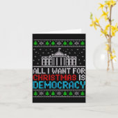 All I Want For Christmas Is Democracy Patriotic Us カード (黄色い花)