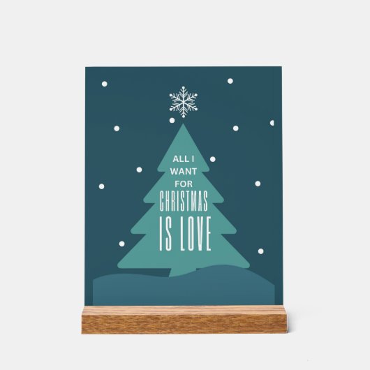 All I want for Christmas is love アクリルサイン (正面)