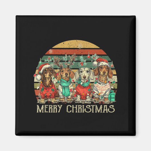All I Want For Christmas Is More Dachshunds Ugly X マグネット (正面)