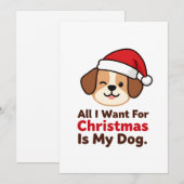 All I Want for Christmas Is My Dog Art シーズンカード (正面/裏面)