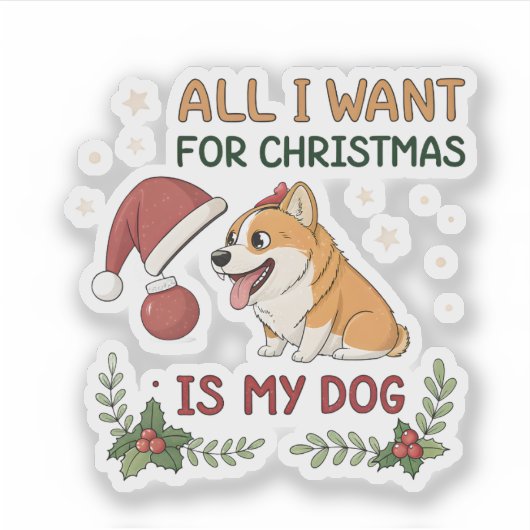 All I Want for Christmas Is My Dog Art シール (正面)