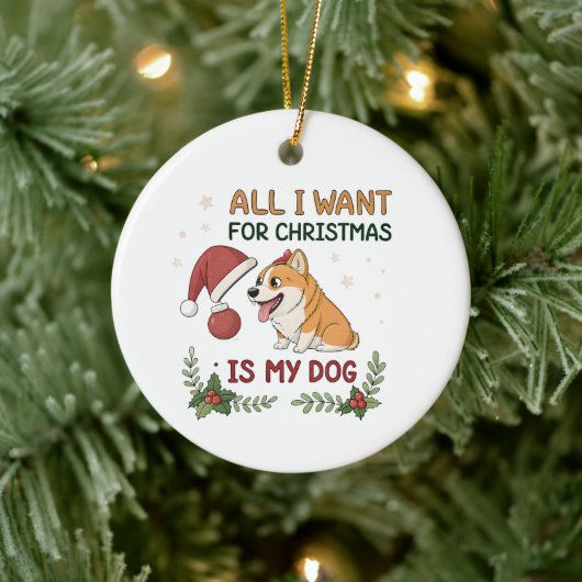 All I Want for Christmas Is My Dog Art セラミックオーナメント (ツリー)