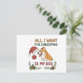 All I Want for Christmas Is My Dog Art ポストカード (スタンド正面)