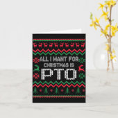 All I Want For Christmas Is Pto Matching Ugly Funn カード (黄色い花)