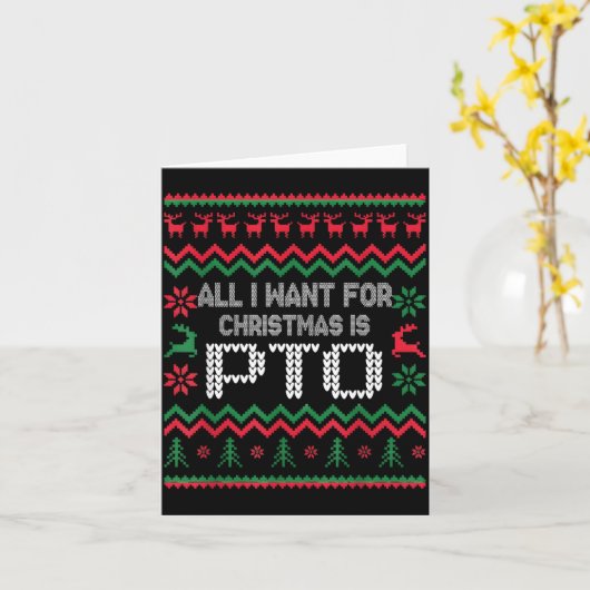 All I Want For Christmas Is Pto Matching Ugly Funn カード (黄色い花)