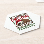 All I Want For Christmas Is Sleep - Funny Xmas Slo ペーパーコースター (アングル)