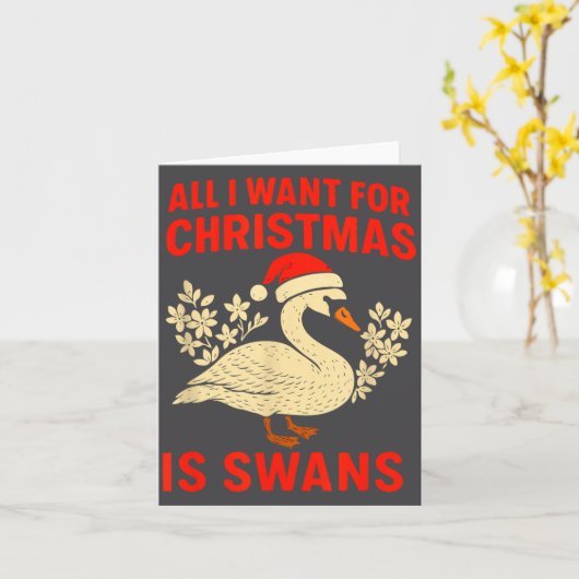 All I Want For Christmas Is Swans Ugly Xmas Sweate カード (黄色い花)