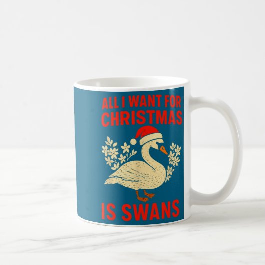 All I Want For Christmas Is Swans Ugly Xmas Sweate コーヒーマグカップ (右)
