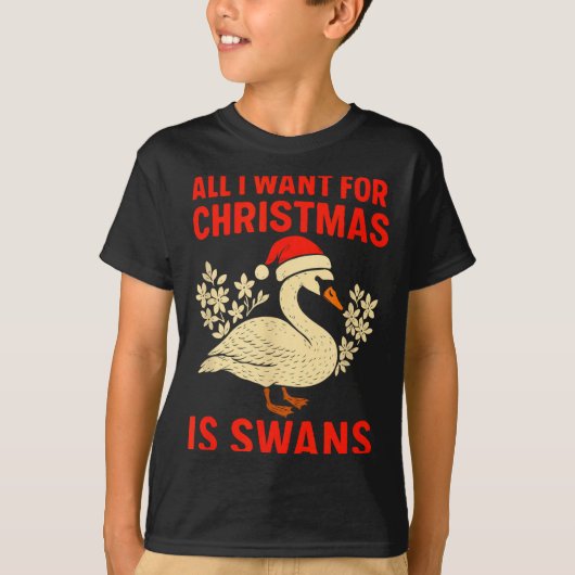 All I Want For Christmas Is Swans Ugly Xmas Sweate Tシャツ (正面)