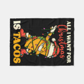 All I Want For Christmas Is Tacos Funny Dabbing Me フリースブランケット (正面(横))
