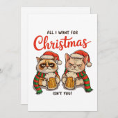 All I Want For Christmas Isn’t You Angry Cats Xmas シーズンカード (正面/裏面)