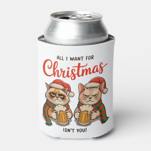 All I Want For Christmas Isn’t You Angry Cats Xmas 缶クーラー (缶正面)