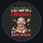 All I Want For Christmas Retrieverクリスマス値リスト ラウンドシール<br><div class="desc">私はクリスマスクリスマスゴールデンレトリバー愛好家Vネックのためにすべての私が欲しい</div>