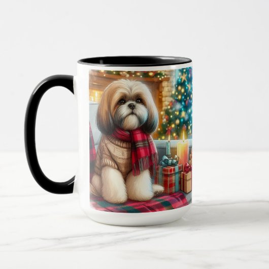 All I Want For Christmas Shih Tzu Coffee Mug Cup マグカップ (左)