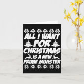 All I Want For Xmas Is A New Prime Minister Funny  カード (黄色い花)