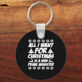 All I Want For Xmas Is A New Prime Minister Funny  キーホルダー (正面)