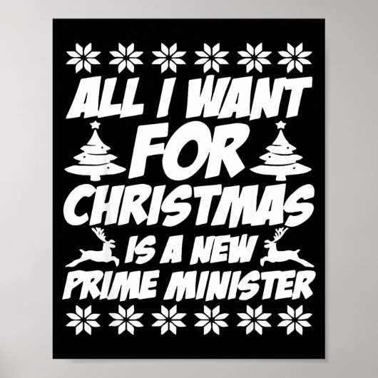 All I Want For Xmas Is A New Prime Minister Funny  ポスター (正面)