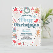 All I Want Four Christmas 4th Birthday Party 招待状 (スタンド正面)