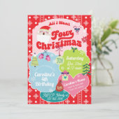 All I want four Christmas girl 4th birthday. 招待状 (スタンド正面)