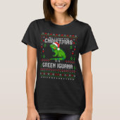 All I Want Green Iguana Lizard Christmas Ugly Xmas Tシャツ (正面)
