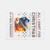 All I Want This Christmas Is A New President  フリースブランケット (正面(横))