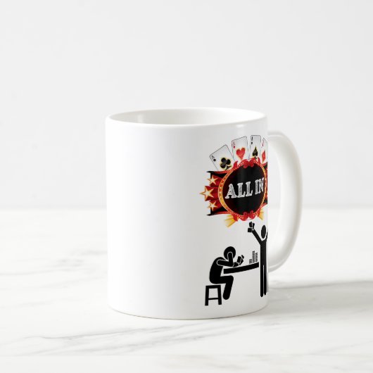 All Inトランプのポーカー勝者 コーヒーマグカップ (正面右)