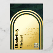 All-in1 GOLD FOILグリーンフォトQRコードモダン 箔招待状 (正面)