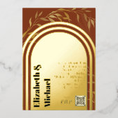 All-in1 GOLD FOIL Terracotta写真QRコードモダン 箔招待状 (正面)