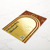 All-in1 GOLD FOIL Terracotta写真QRコードモダン 箔招待状 (回転した状態)