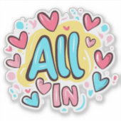 「All In」グラフィティ・スタイル シール (正面)
