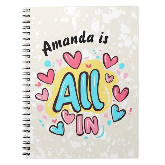 「All In」グラフィティ・スタイル ノートブック (正面)