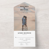 All in モダン One Weding Invite With Photo オールインワン招待状 (内側)