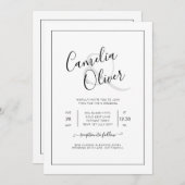 All-in-1エレガントクラシック結婚式招待状 招待状 (正面/裏面)