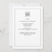 All-in-1クラシックエレガントフォント白結婚色 招待状 (裏面)