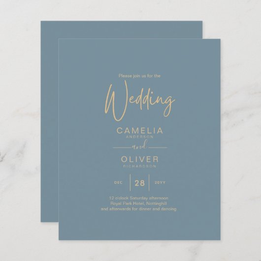 All-in-1シーエレガントガラスティール(緑がかった色)金ゴールド結婚のQR cd (正面/裏面)