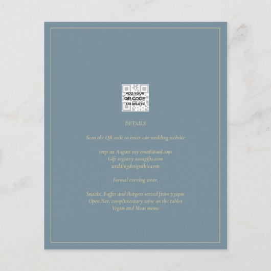 All-in-1シーエレガントガラスティール(緑がかった色)金ゴールド結婚のQR cd (裏面)