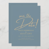 All-in-1シーエレガントガラスティール(緑がかった色)金ゴールド結婚のQR cd 招待状 (正面/裏面)