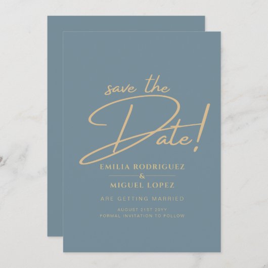 All-in-1シーエレガントガラスティール(緑がかった色)金ゴールド結婚のQR cd 招待状 (正面/裏面)