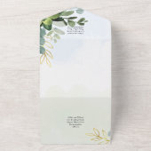 All-in-1ユーカリ葉招待状とRSVPの葉 オールインワン招待状 (外側)