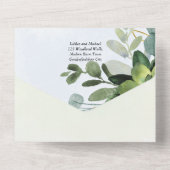 All-in-1ユーカリ葉招待状とRSVPの葉 オールインワン招待状 (裏面)