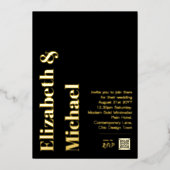 All-in-1金実在箔ブラックフォトQRコードフォイルI 箔招待状 (正面)